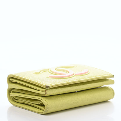 Chanel Caviar Tri-Fold Wallet Light Pink Light Green 4 of 16
