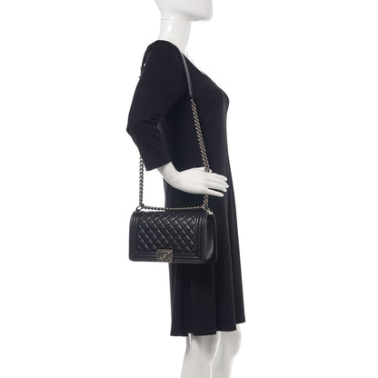 Chanel Lambskin Quilted Medium Boy Flap Black 2 of 15