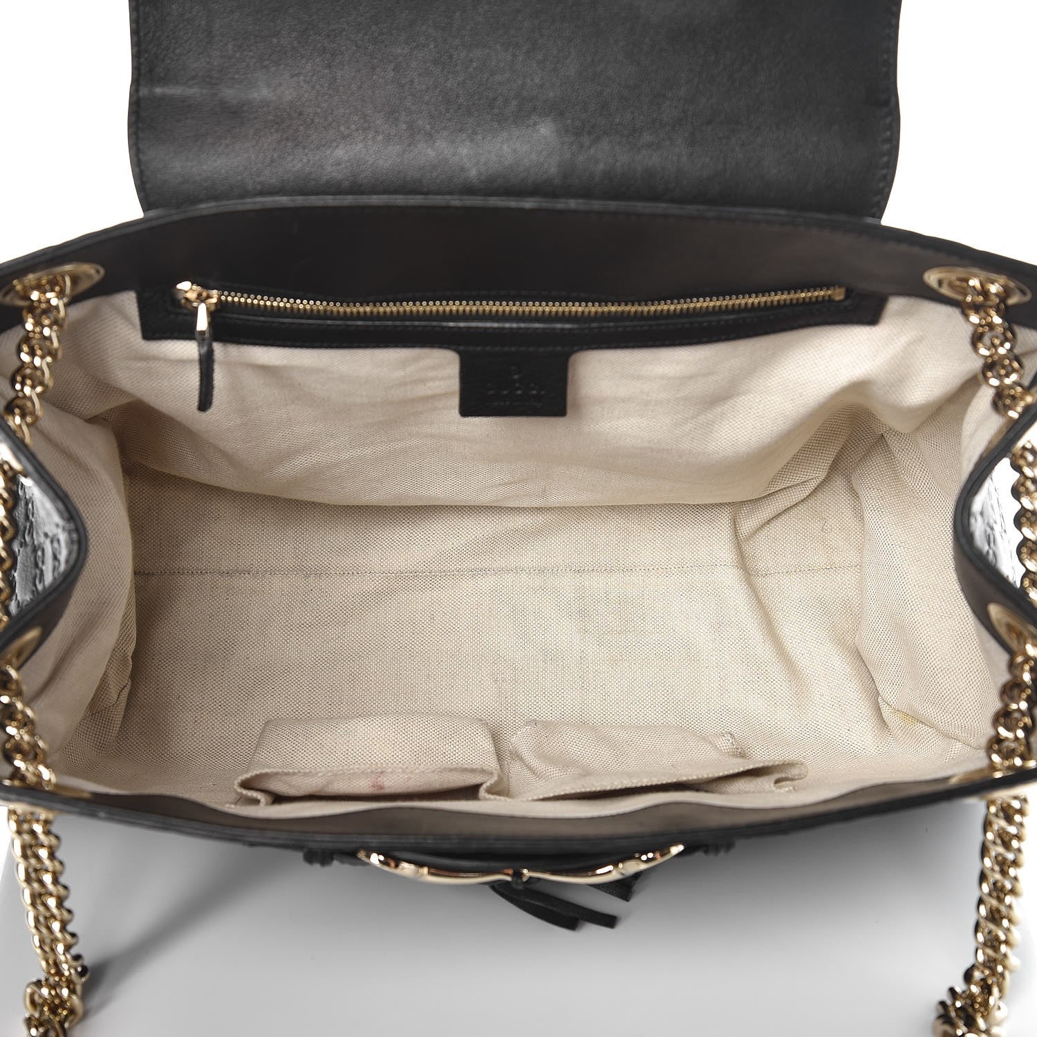 Gucci Guccissima Large Emily Chain Shoulder Bag Black 5 of 12