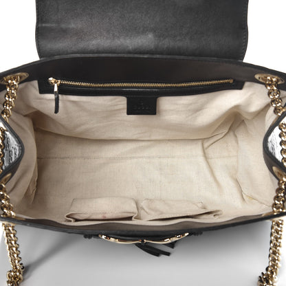 Gucci Guccissima Large Emily Chain Shoulder Bag Black 5 of 12
