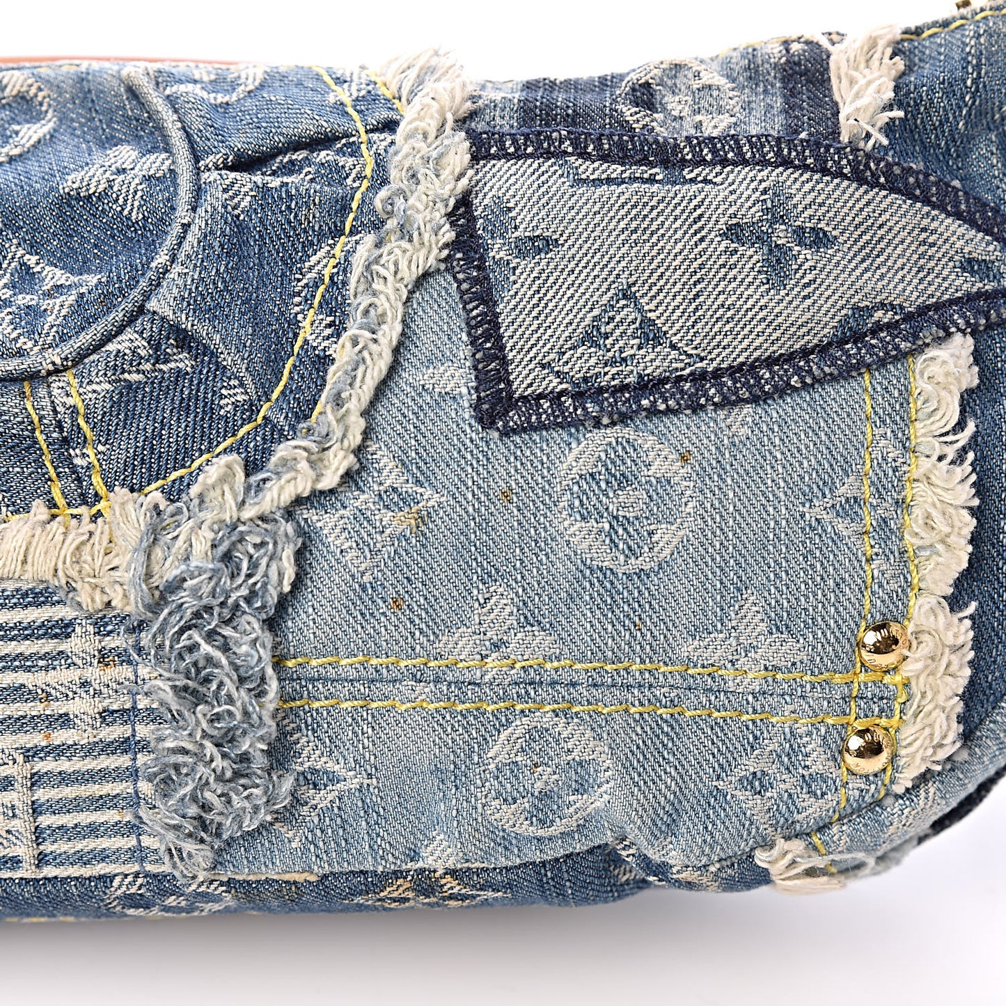 Denim Patchwork Pouchy Blue