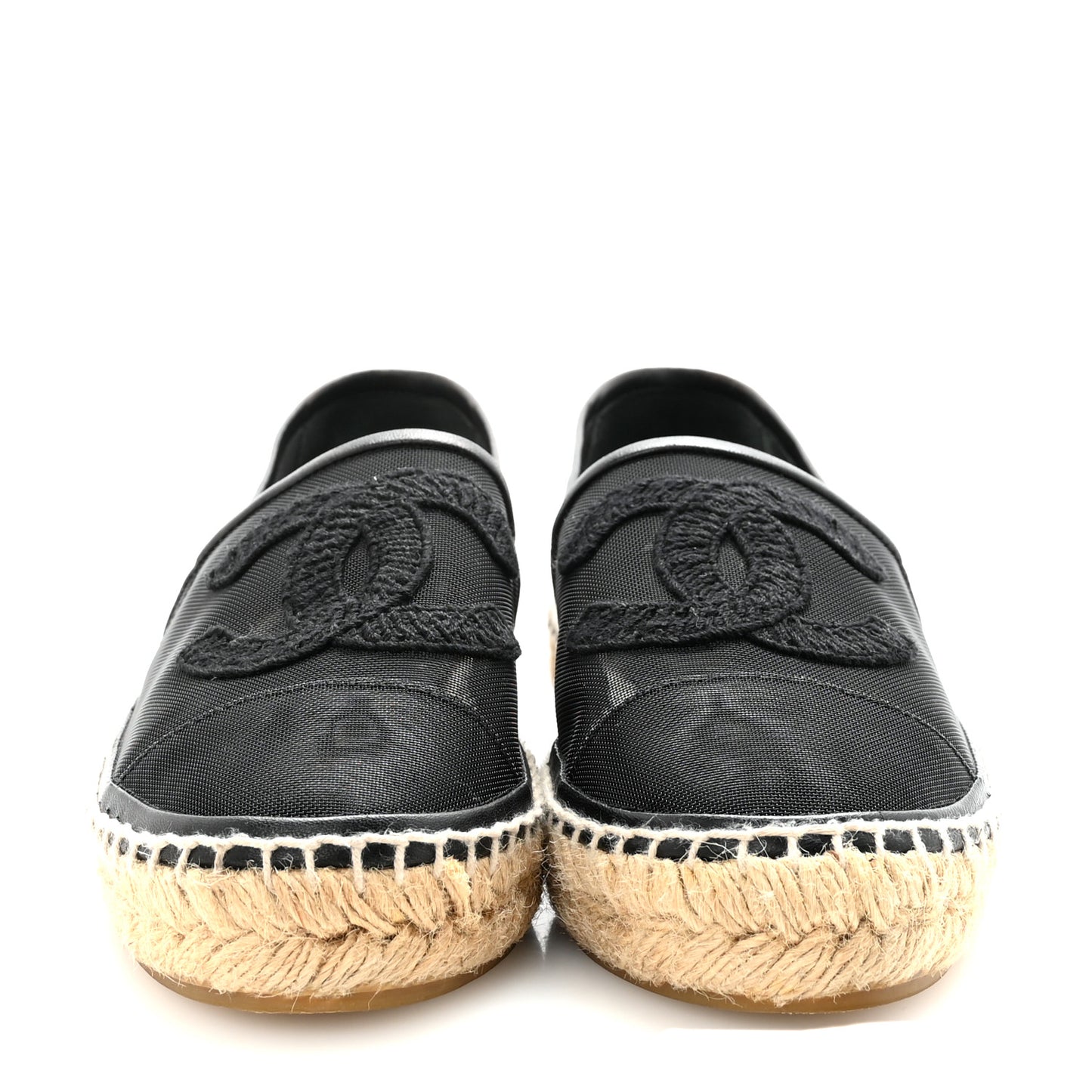 Mesh Grosgrain CC Espadrilles 37 Black