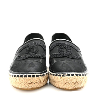 Chanel Mesh Grosgrain CC Espadrilles 37 Black 3 of 8