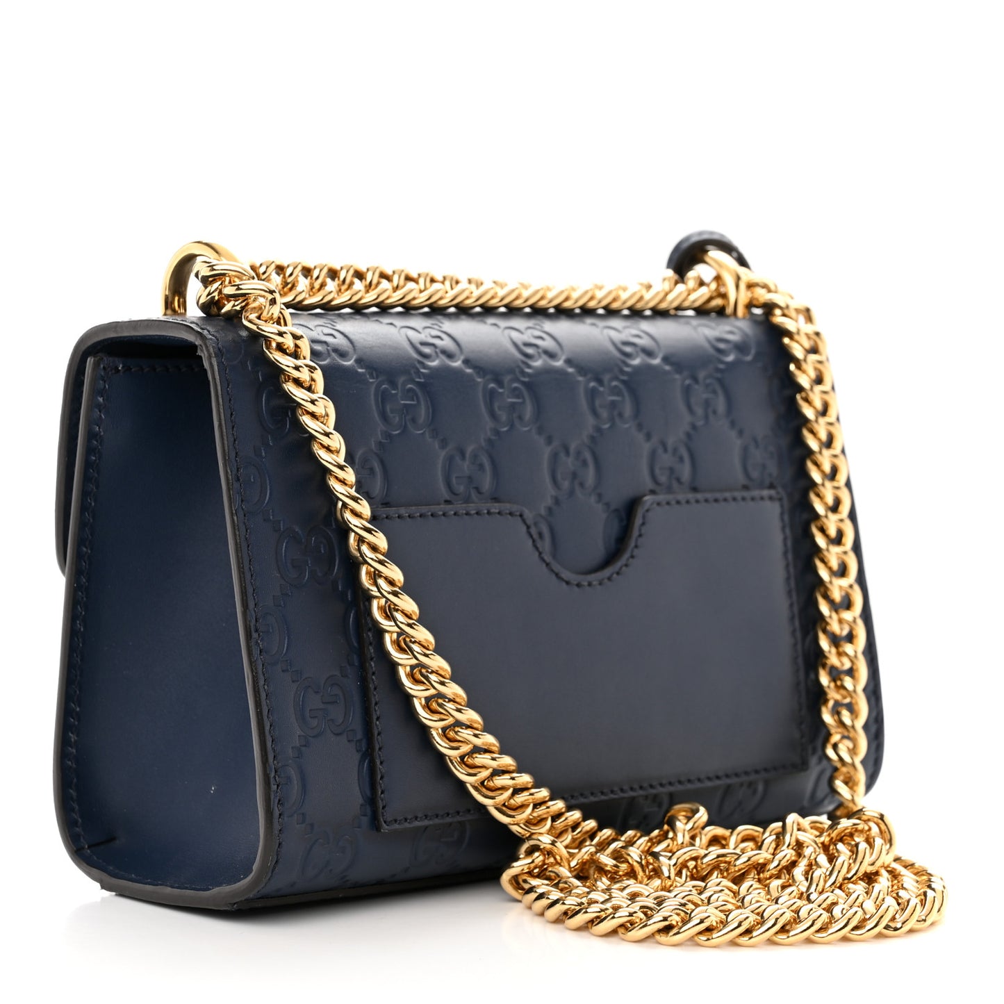 Guccissima Small Padlock Shoulder Bag Blue Agata