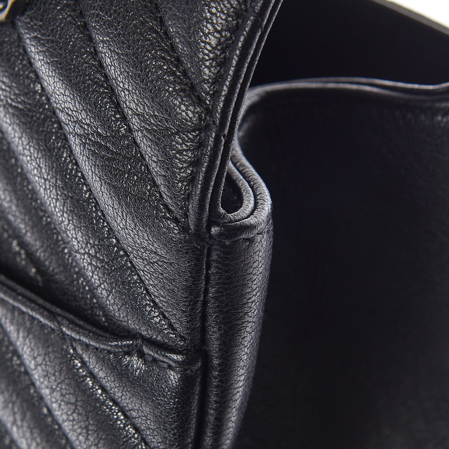 Saint Laurent Sheepskin Matelasse Chevron Monogram Large College Satchel Black 13 of 13