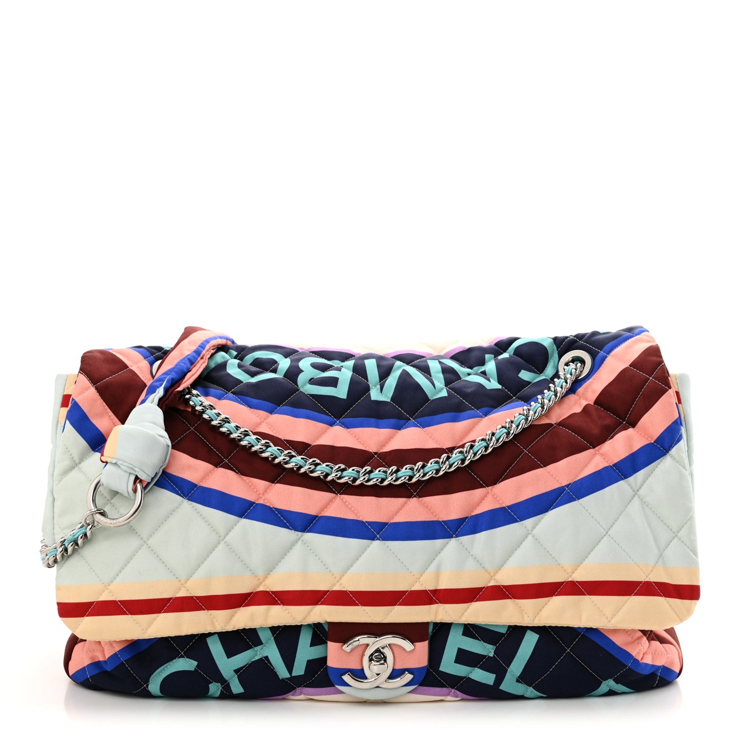 Fabric Quilted Printed XXL Flap Multicolor