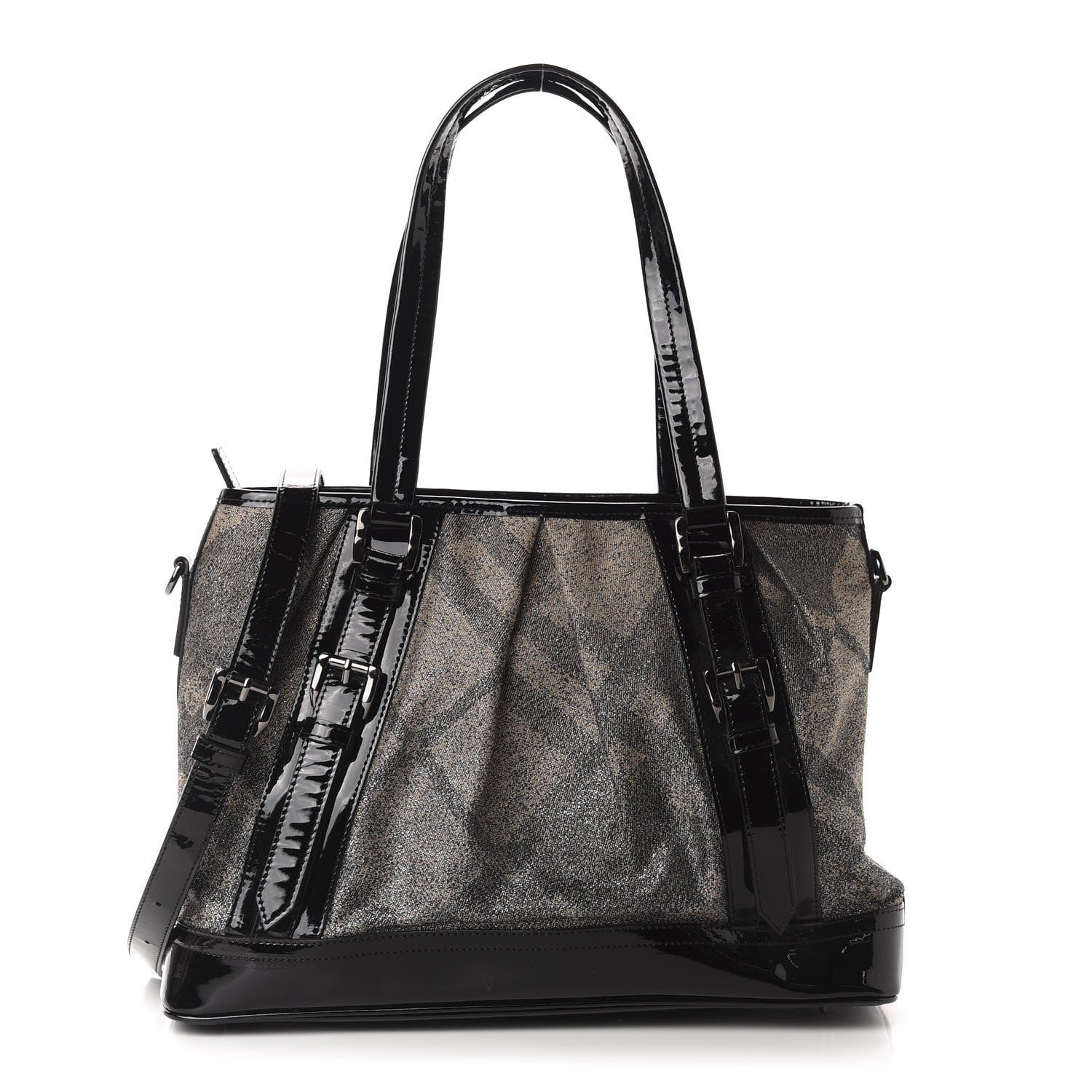 Burberry Shimmer Check Degrade Medium Tote Black 1 of 12
