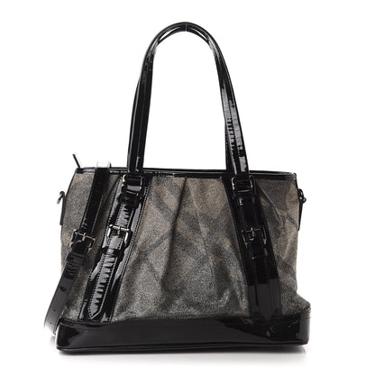 Burberry Shimmer Check Degrade Medium Tote Black 1 of 12