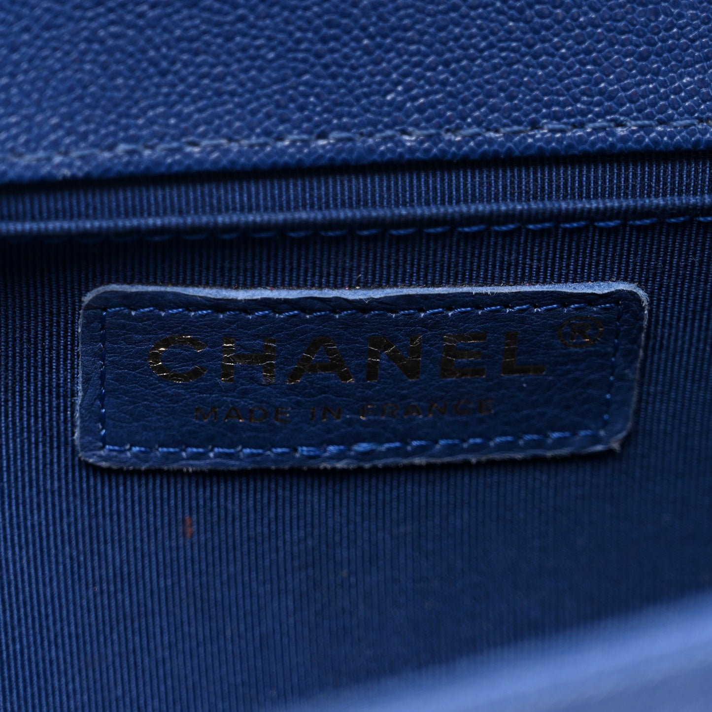 Caviar Quilted Medium Boy Flap Blue