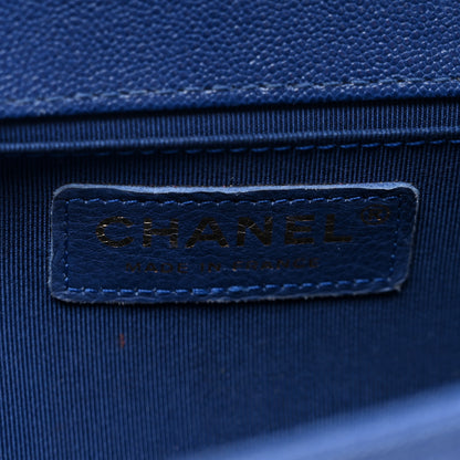 Chanel Caviar Quilted Medium Boy Flap Blue 6 of 10