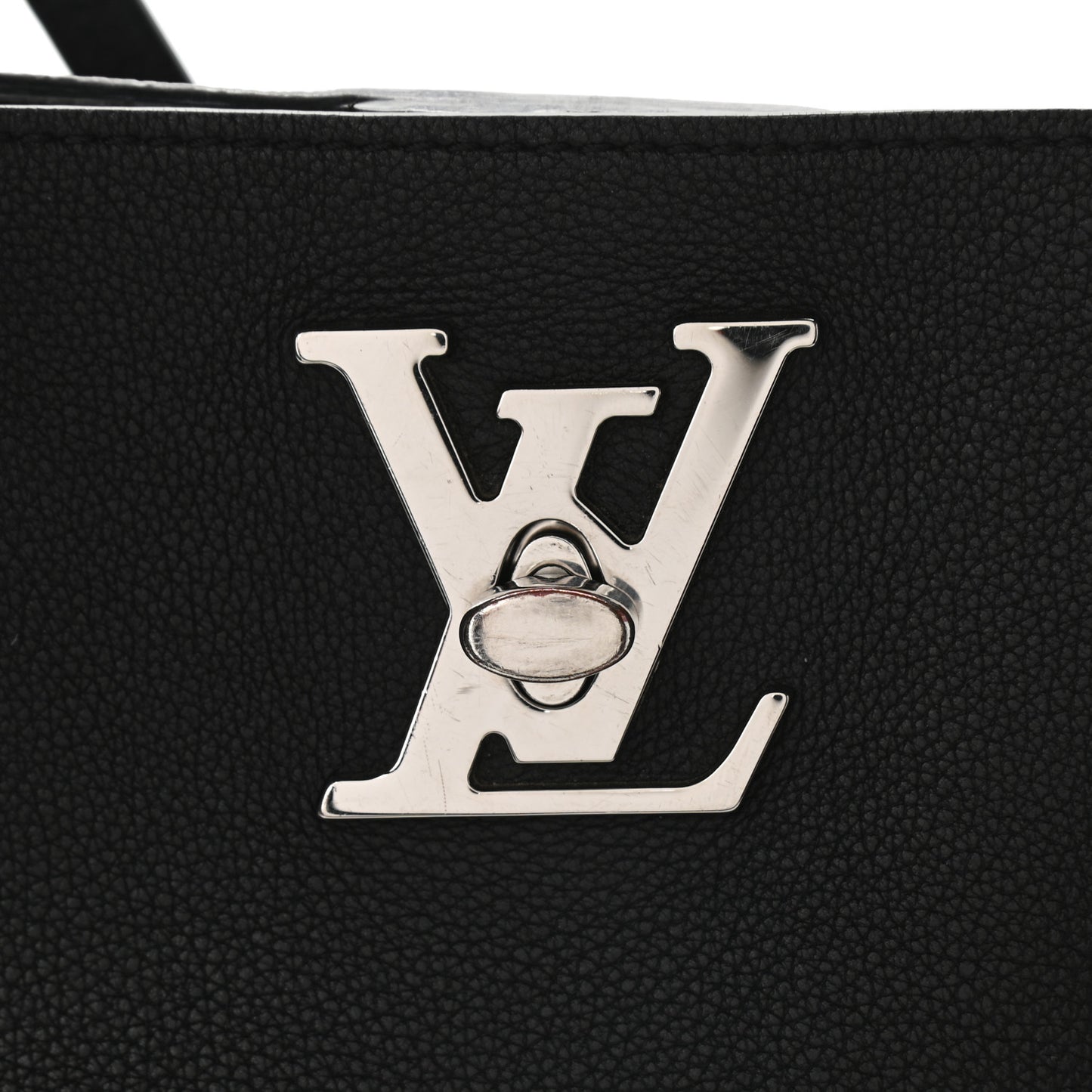 Calfskin Lockme Go Tote Black