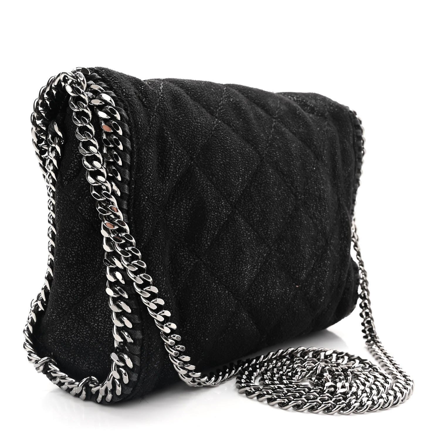 Stella McCartney Shaggy Deer Quilted Mini Falabella Tote Black 3 of 10