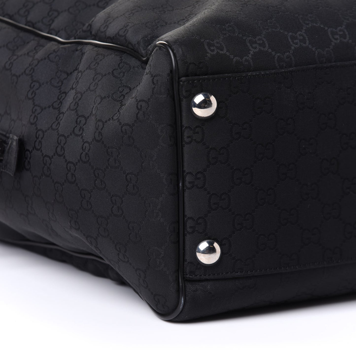 Nylon Monogram Large Duffle Bag Black