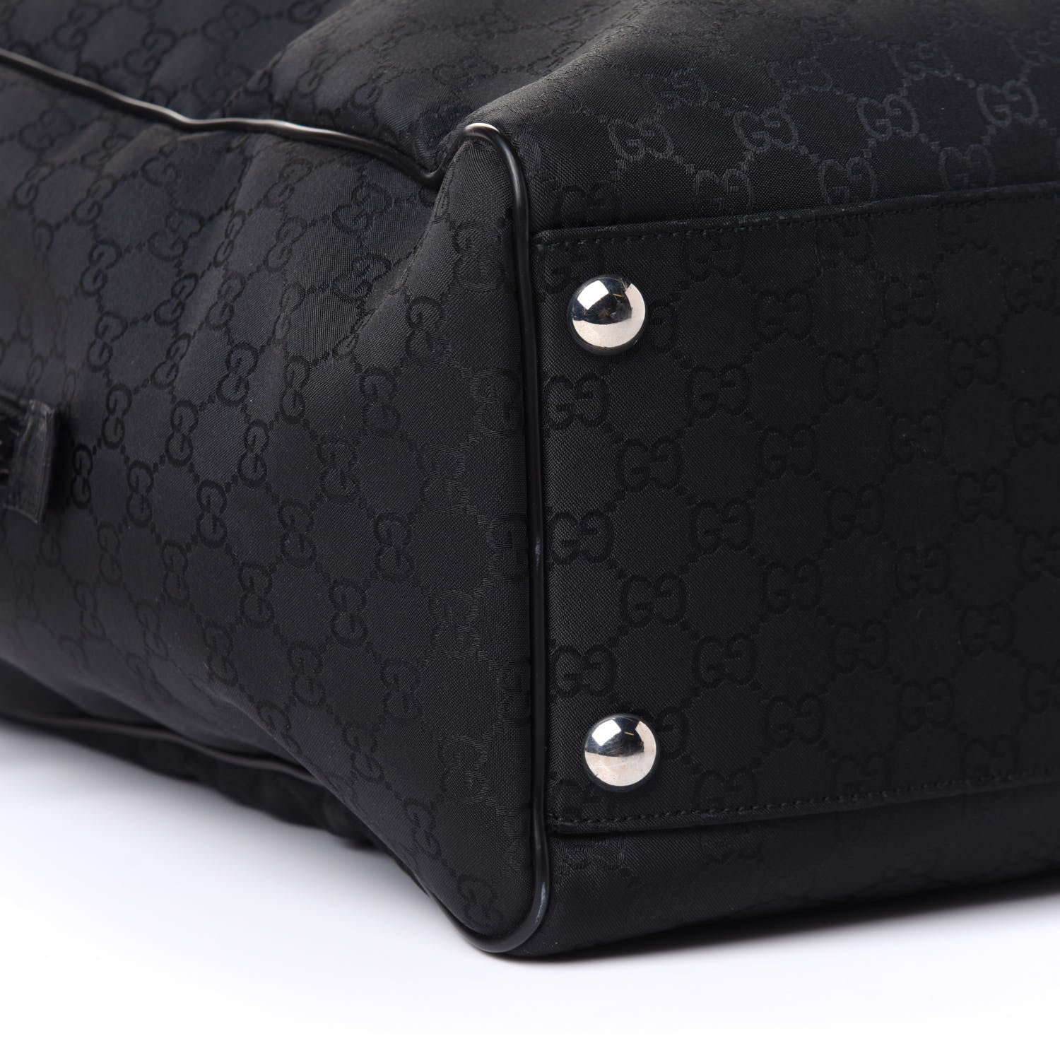 Gucci Nylon Monogram Large Duffle Bag Black 10 of 11