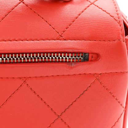 Chanel Calfskin Stitched Ring My Bag Flap Crossbody Red 16 of 16