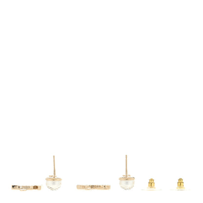 Chanel Crystal Pearl Cha-Nel Logo Earrings Gold 3 of 4