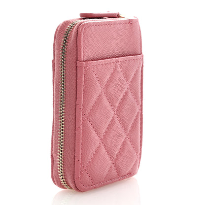 Chanel Caviar Quilted Zip Card Holder Pink 3 of 7