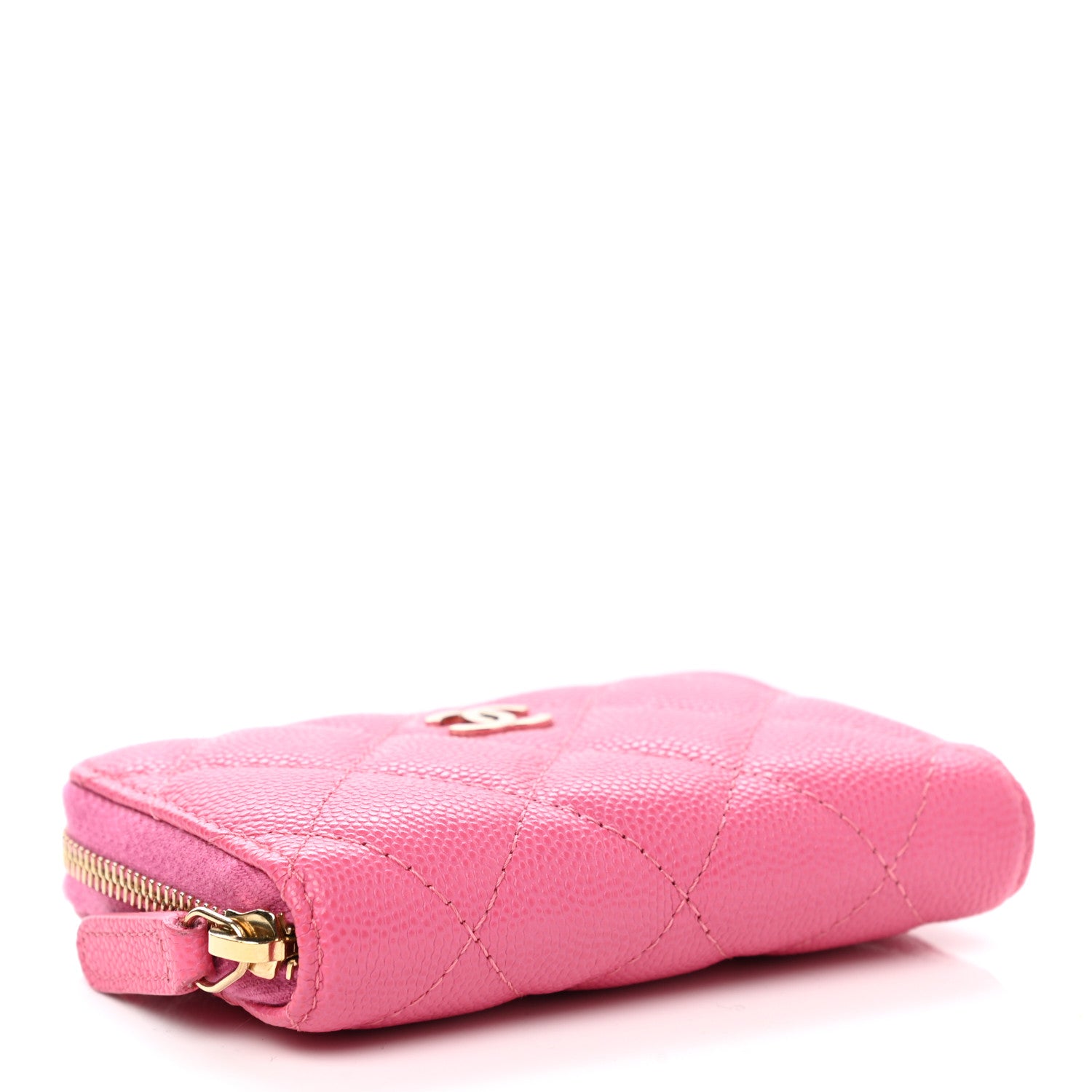 Chanel Caviar Quilted Zip Coin Purse Pink 4 of 8