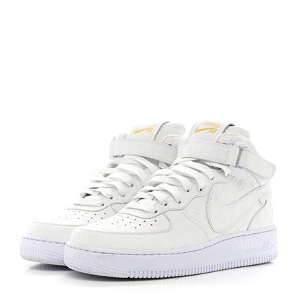 Louis Vuitton X NIKE AIR FORCE 1 Calfskin Monogram Mens Mid Sneakers 6 White 3 of 12