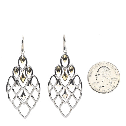 John Hardy Sterling Silver 18K Yellow Gold Naga Chandelier Earrings 2 of 4