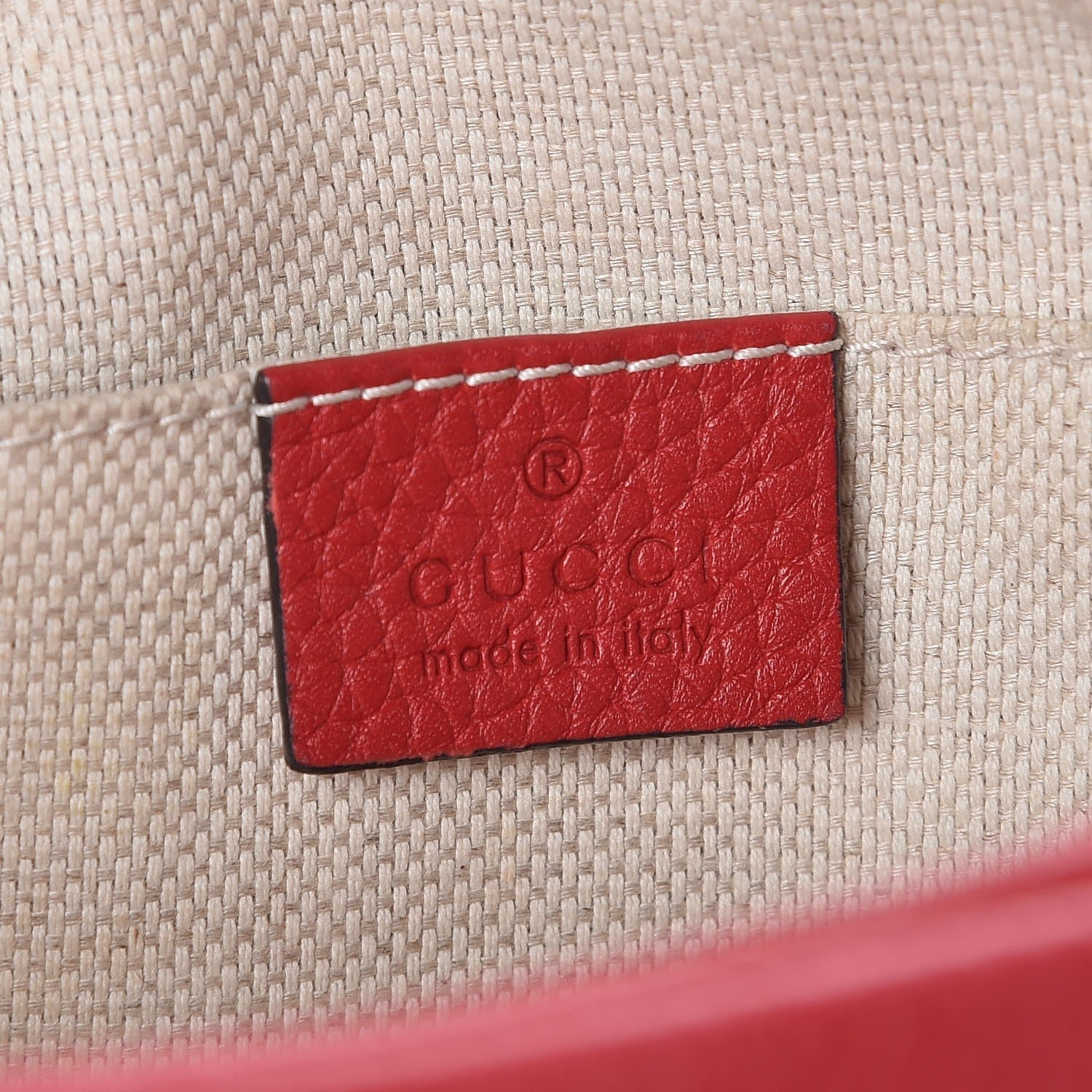 Gucci Pebbled Calfskin Small Soho Disco Bag Tabasco Red 6 of 8