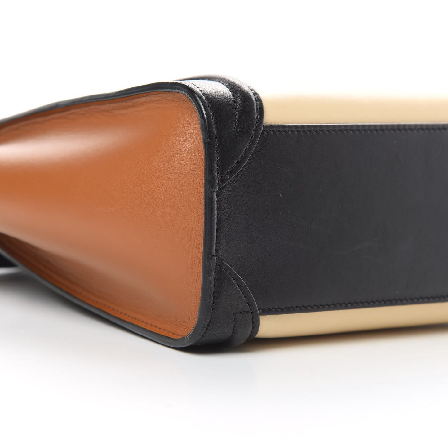 Satin Calfskin Nano Tri-Color Luggage Seashell