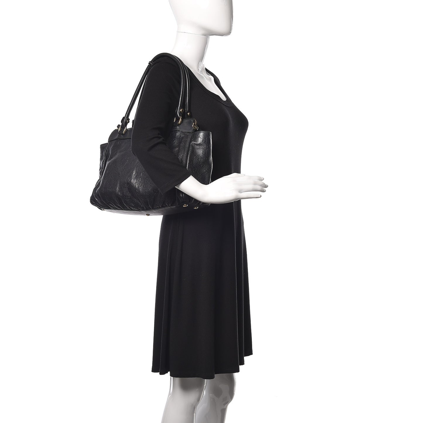Guccissima D Gold Tote Black