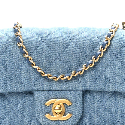 Chanel Denim Quilted Mini Pearl Crush Rectangular Flap Blue 8 of 11