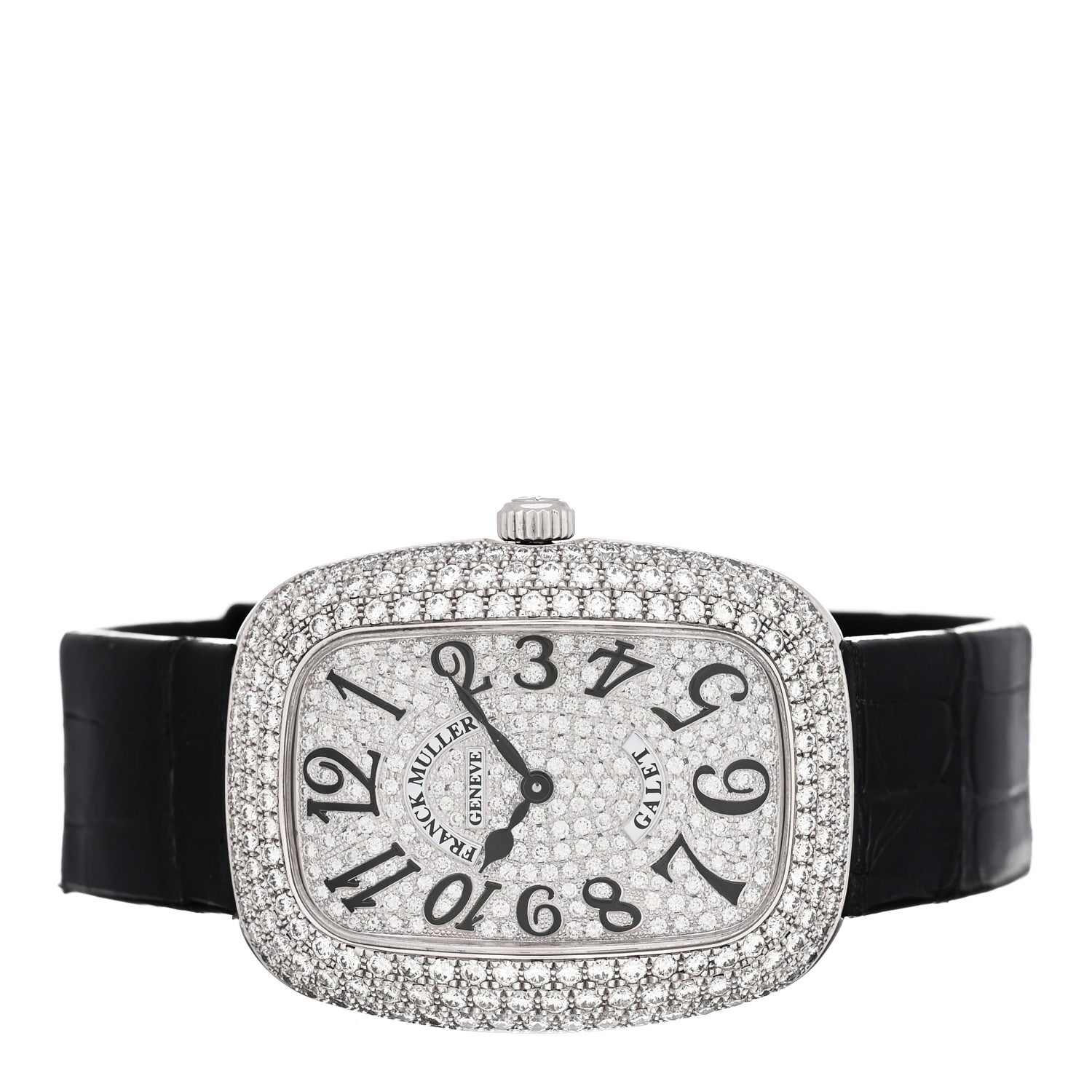Franck Muller 18K White Gold Alligator Diamond Pave Galet 34mm Quartz Watch 3002 M QZ R D3 CD 2 of 5