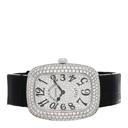 Franck Muller 18K White Gold Alligator Diamond Pave Galet 34mm Quartz Watch 3002 M QZ R D3 CD 2 of 5