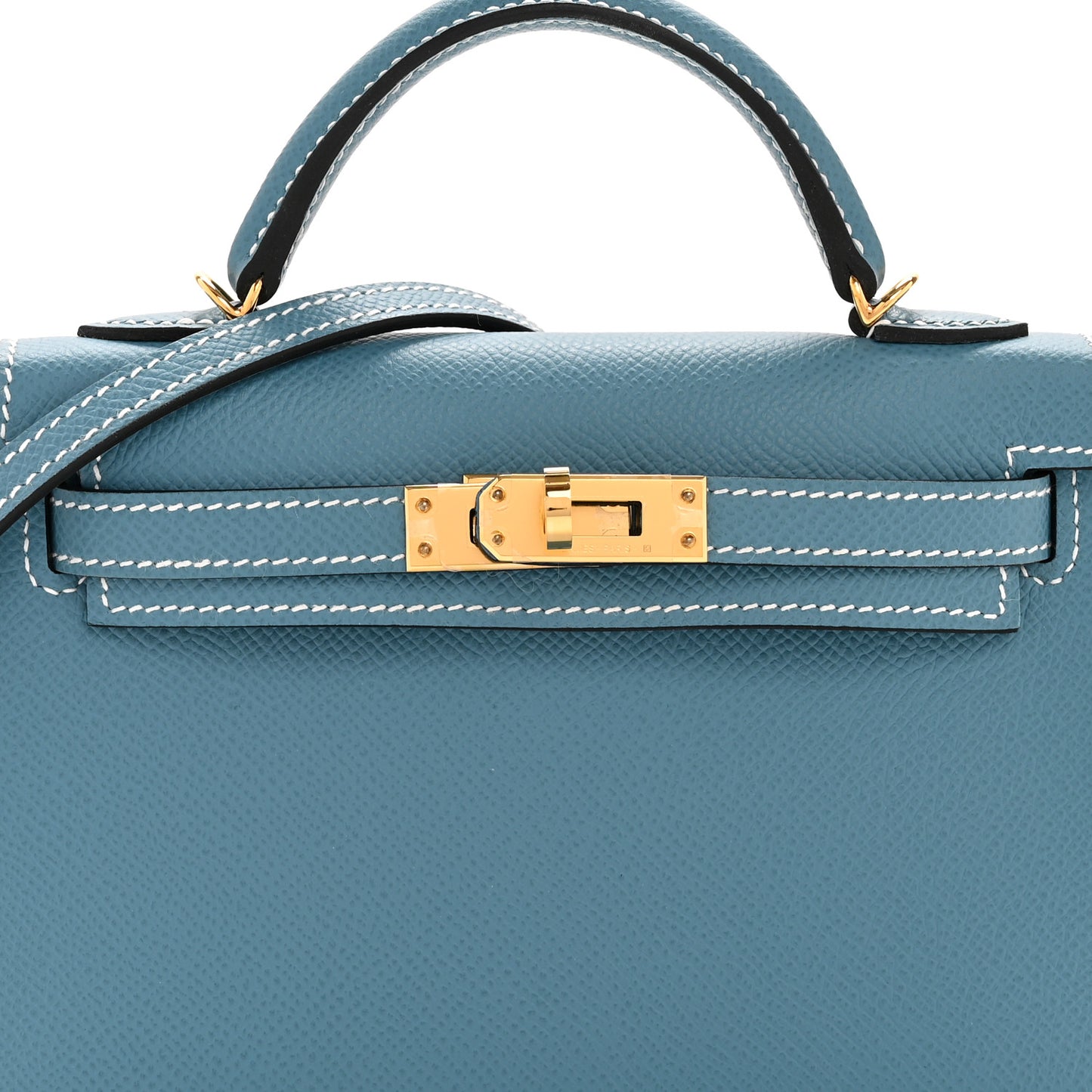 Epsom Mini Kelly Sellier 20 New Blue Jean