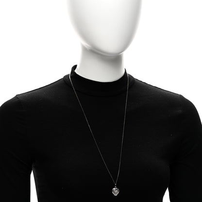 Saint Laurent Metal Heart Necklace Silver 2 of 4