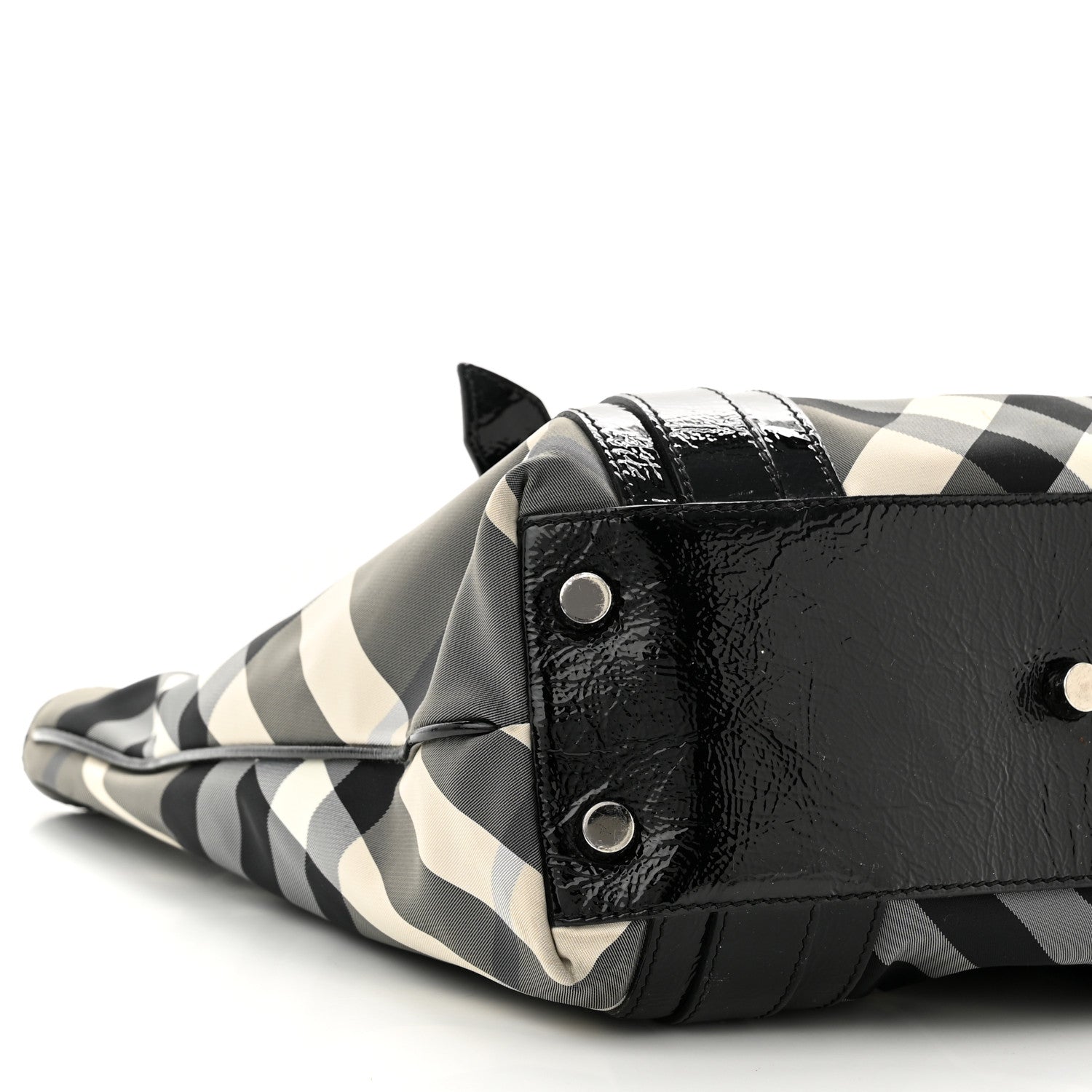 Burberry Nylon Beat Check Small Victoria Tote Black 7 of 11