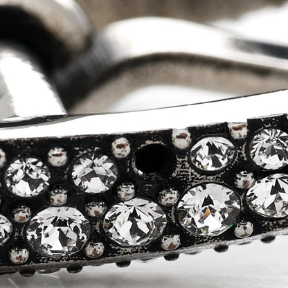 Balenciaga Crystal Cagole Buckle Earrings Antique Silver 5 of 5