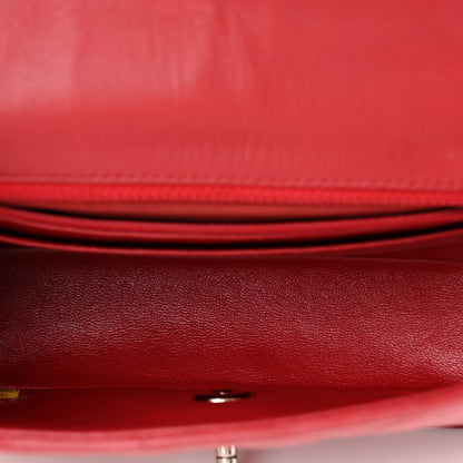 Chanel Lambskin Quilted Mini Rectangular Flap Dark Red 4 of 8