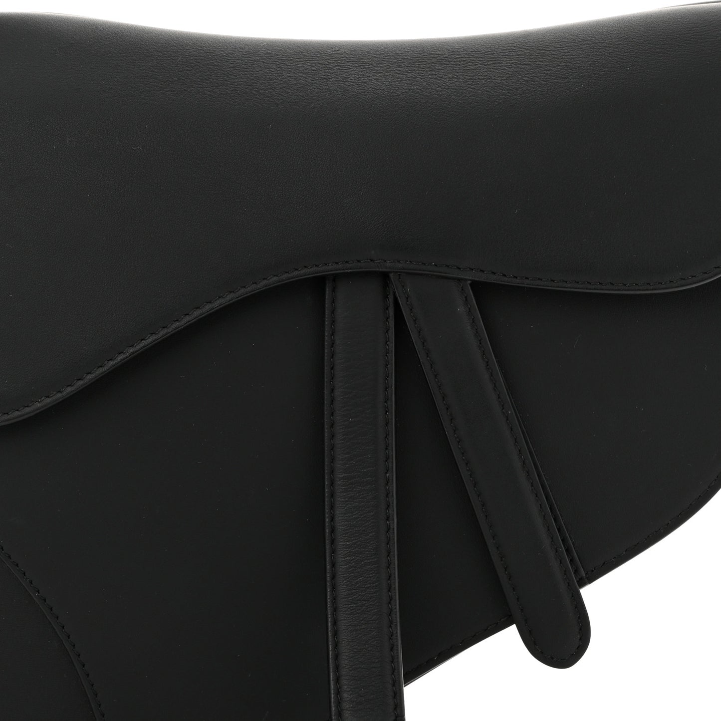 Ultra Matte Calfskin Saddle Bag Black
