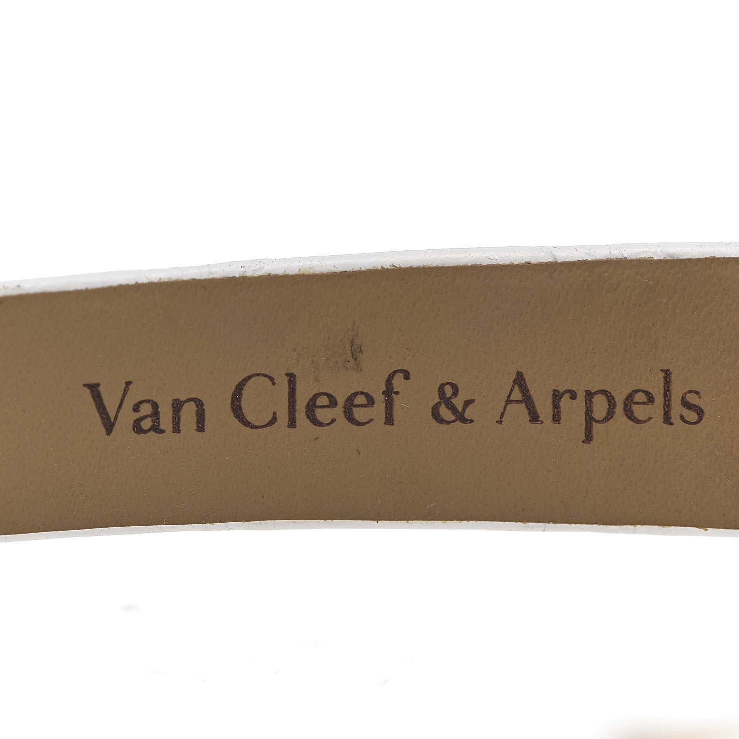 Van Cleef & Arpels 18K Yellow Gold Alligator Diamond Bezel Malachite 32mm Charms Quartz Watch 6 of 9