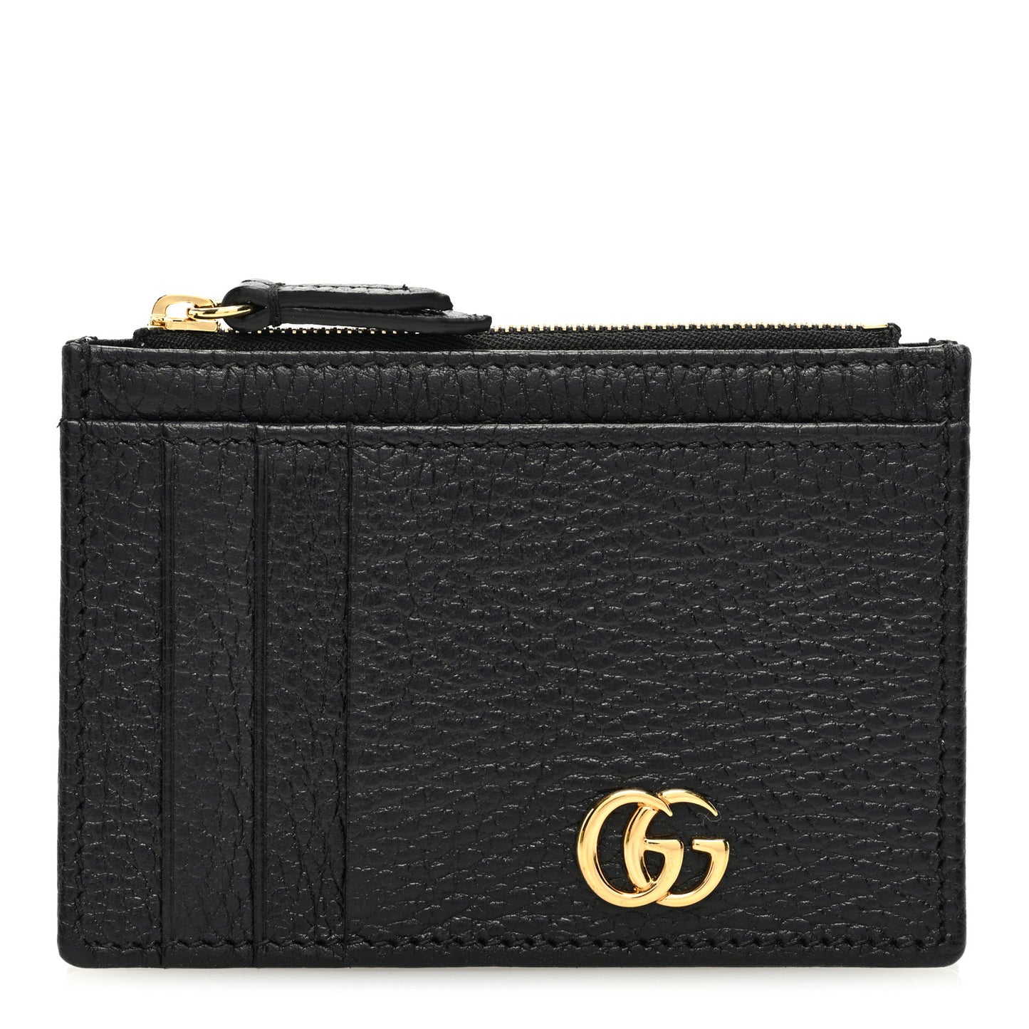 Dollar Calfskin GG Marmont Coin Case Card Holder Black