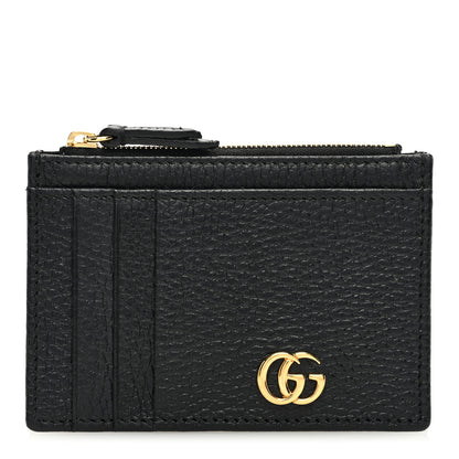 Gucci Dollar Calfskin GG Marmont Coin Case Card Holder Black 1 of 7