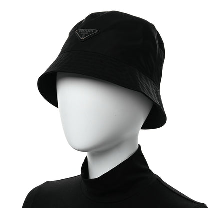 Prada Re-Nylon Rubber Logo Mens Bucket Hat M Black 2 of 10