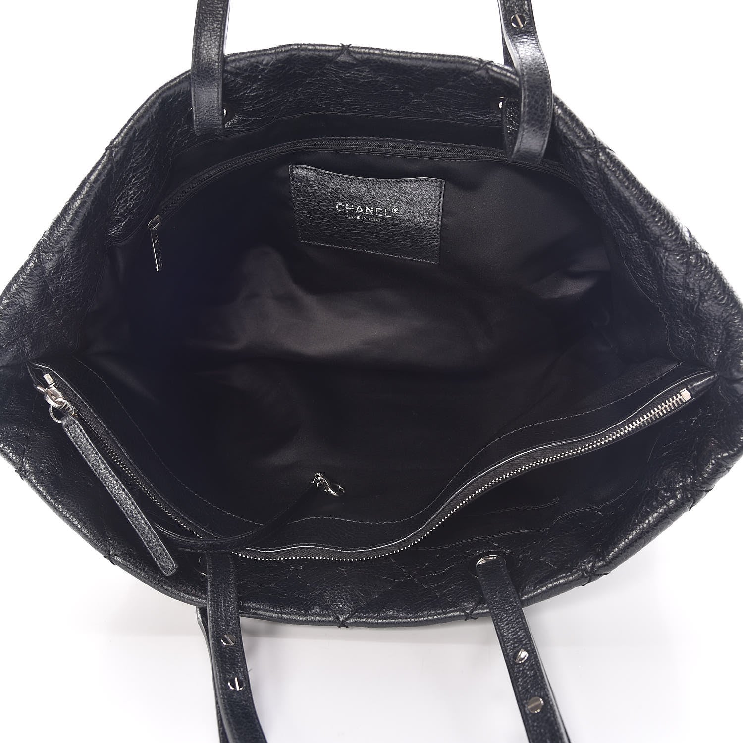 Chanel Glazed Calfskin Large On The Road Tote Black 5 of 10