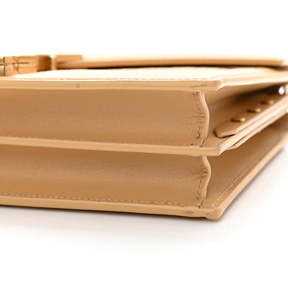 Saint Laurent Canvas Calfskin Classic Monogram Cassandra Grege Brown Gold 5 of 12