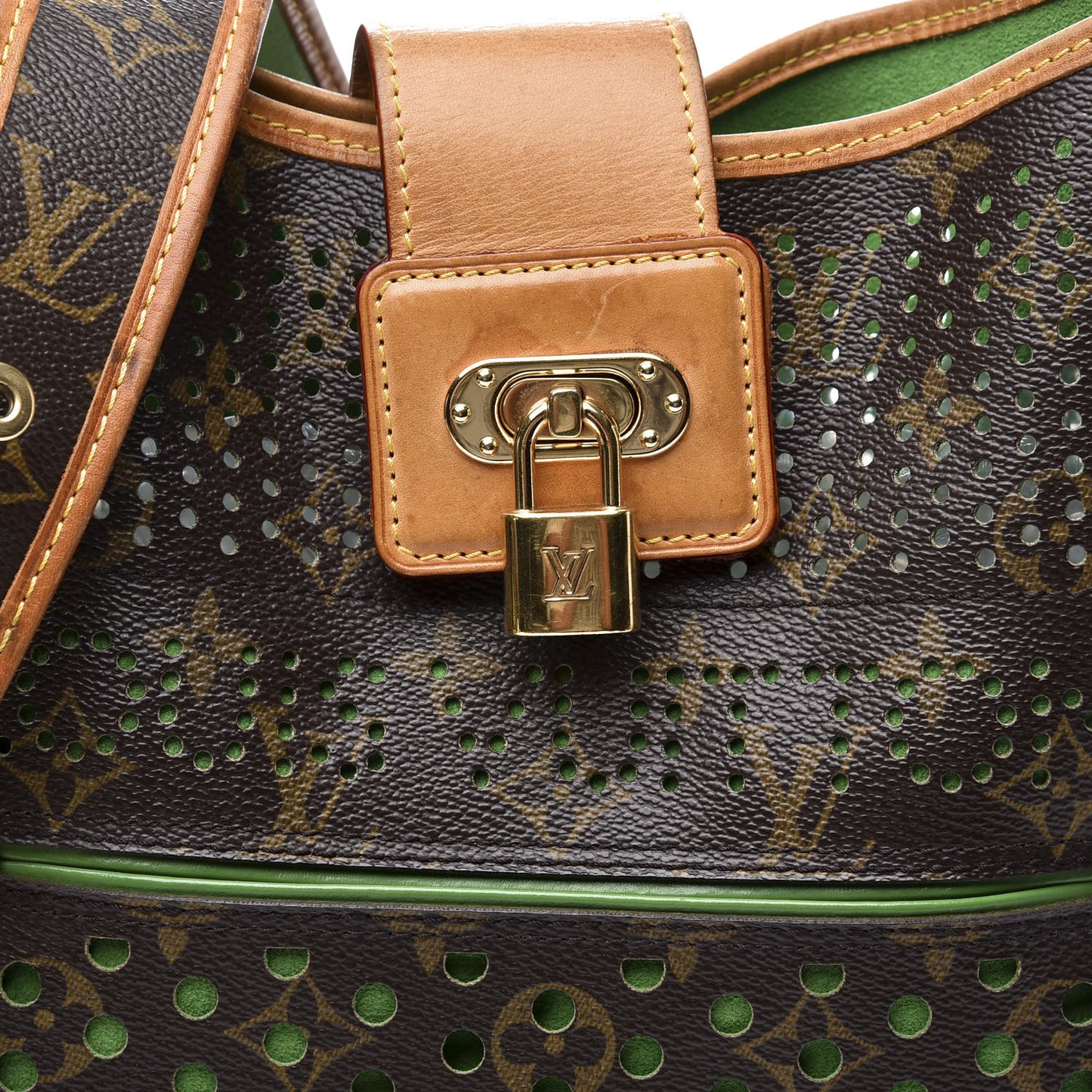 Monogram Perforated Musette Green