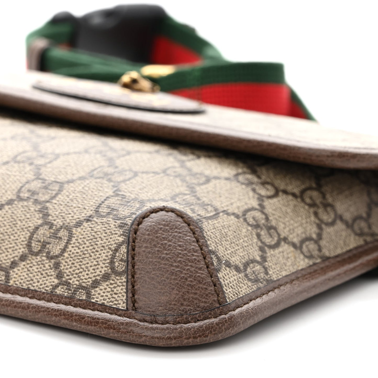 GG Supreme Monogram Neo Vintage Web Belt Bag Brown