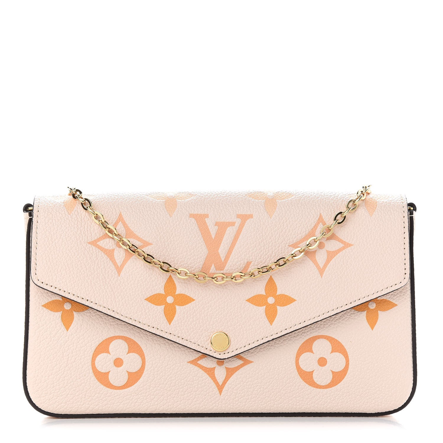 Louis Vuitton Empreinte Monogram Giant By The Pool Felicie Pochette Chain Wallet Cream Saffron 1 of 9