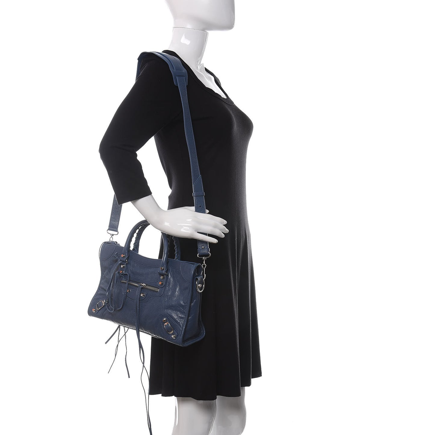 Agneau Classic Silver Hardware S City Denim Blue