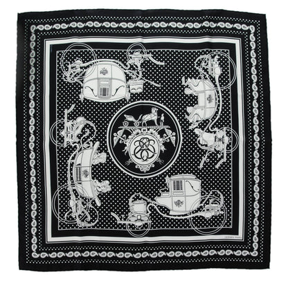 Hermes Silk Ex Libris Bandana Scarf 55 Black 2 of 5