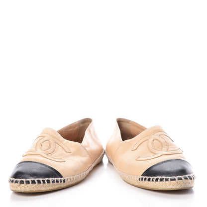 Chanel Lambskin CC Espadrilles 36 Beige Black 6 of 11