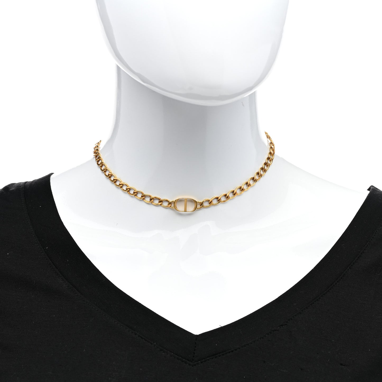 Metal Petit CD Choker Necklace Gold