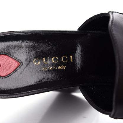 Gucci Malaga Kid Horsebit Princetown High Heel Mules 38 Black 8 of 11